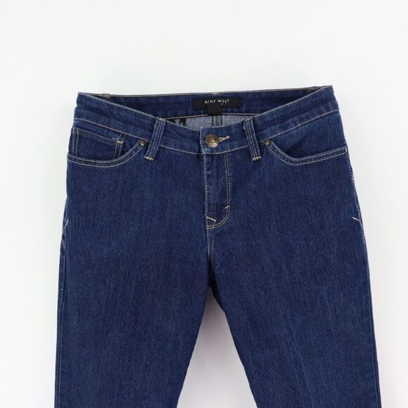 Nine West Capri Jeans Low Rise Womens Size 8 WAIST: 30 INCHES Blue STRETCH Denim - Picture 3 of 9